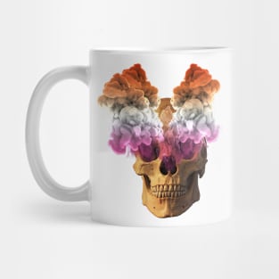 Subtle Lesbian Flag Halloween Skull Mug